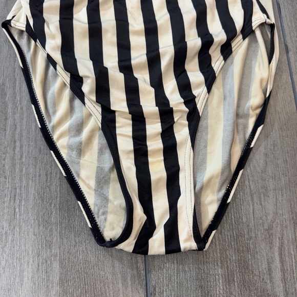 Vintage 1996 Coca-Cola Red and Black Striped One-Piece Swimsuit - Picture 6 of 13